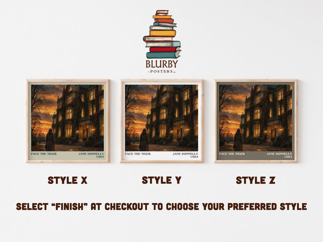 Face The Tiger literary print in frame leaning in hallway – romance wall art (mockup)