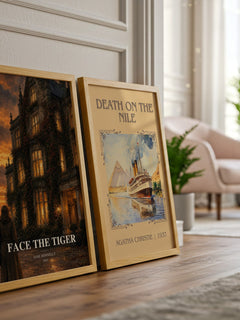 Face The Tiger watercolour print framed by window – literary home decor