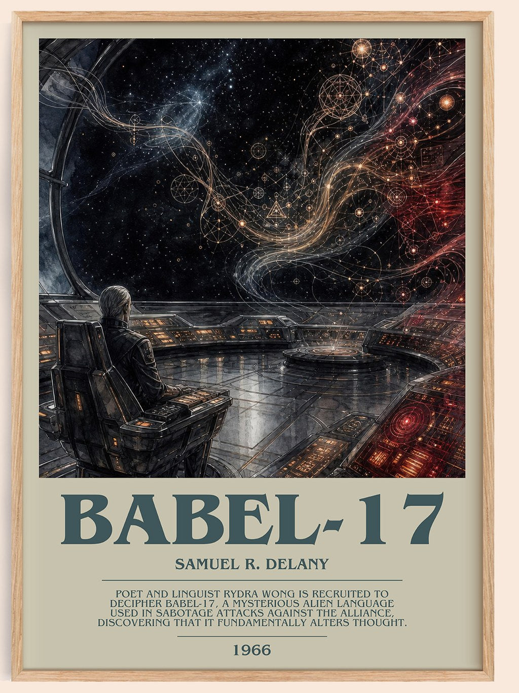 Babel-17 bookish book poster by Samuel R. Delany – framed literary art print