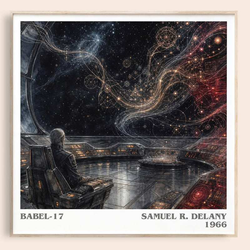Babel-17 literary book poster by Samuel R. Delany – framed literary art print