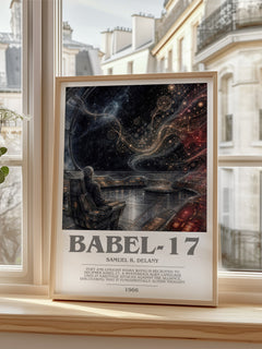 Babel-17 Bookish Wall Art by Samuel R. Delany – framed print by a bright window