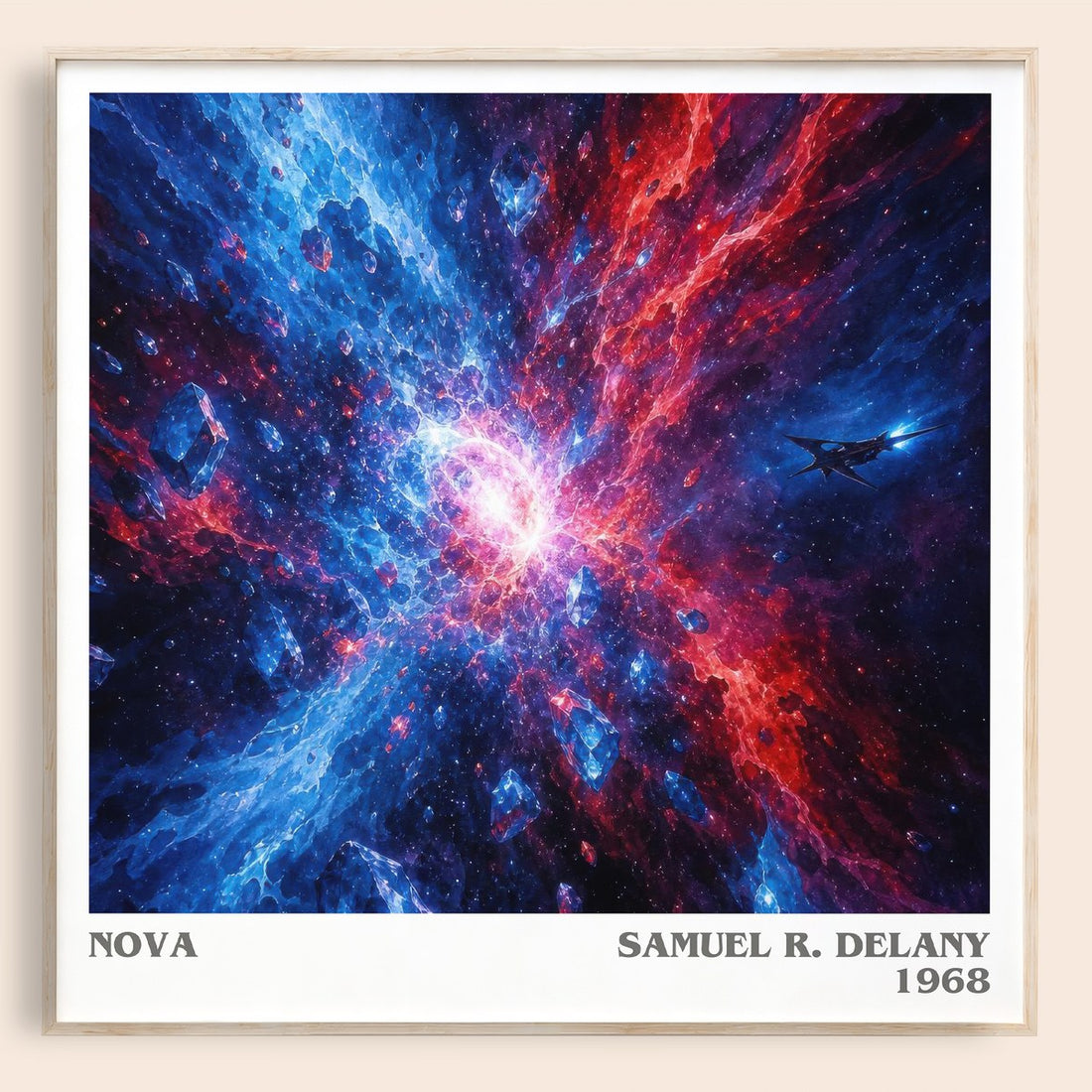 Nova literary book poster by Samuel R. Delany – framed literary art print