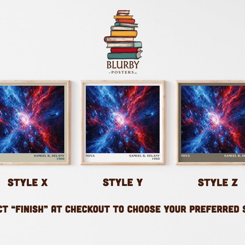 Nova literary print in frame leaning in hallway – sci fi wall art