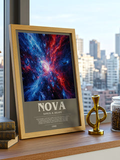 Nova bookish print framed by window – literary home decor