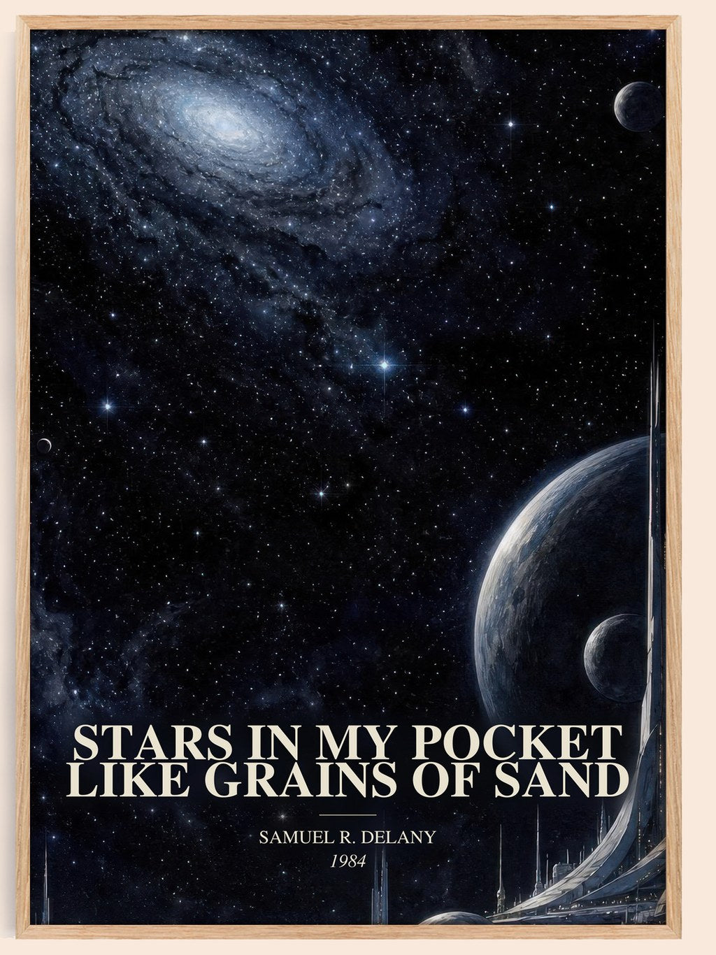 Stars in my pocket like grains of sand watercolour book poster by Samuel R. Delany – framed literary art print