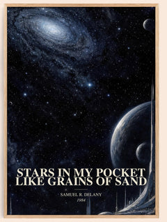 Stars in my pocket like grains of sand watercolour book poster by Samuel R. Delany – framed literary art print
