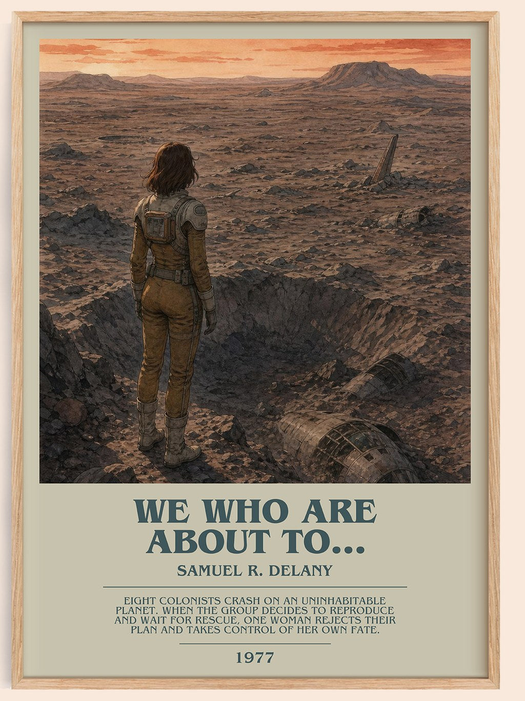 We Who Are About To... bookish book poster by Samuel R. Delany – framed literary art print
