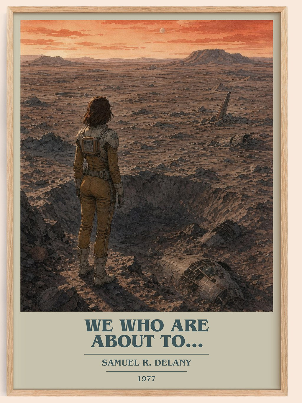 We Who Are About To... book cover book poster by Samuel R. Delany – framed literary art print