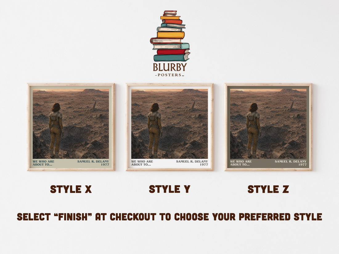 We Who Are About To... literary print in frame leaning in hallway – sci fi wall art (mockup)