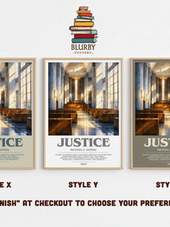 Justice Bookish Wall Art by Michael J. Sandel – Style X, Y and Z side by side – choose your finish