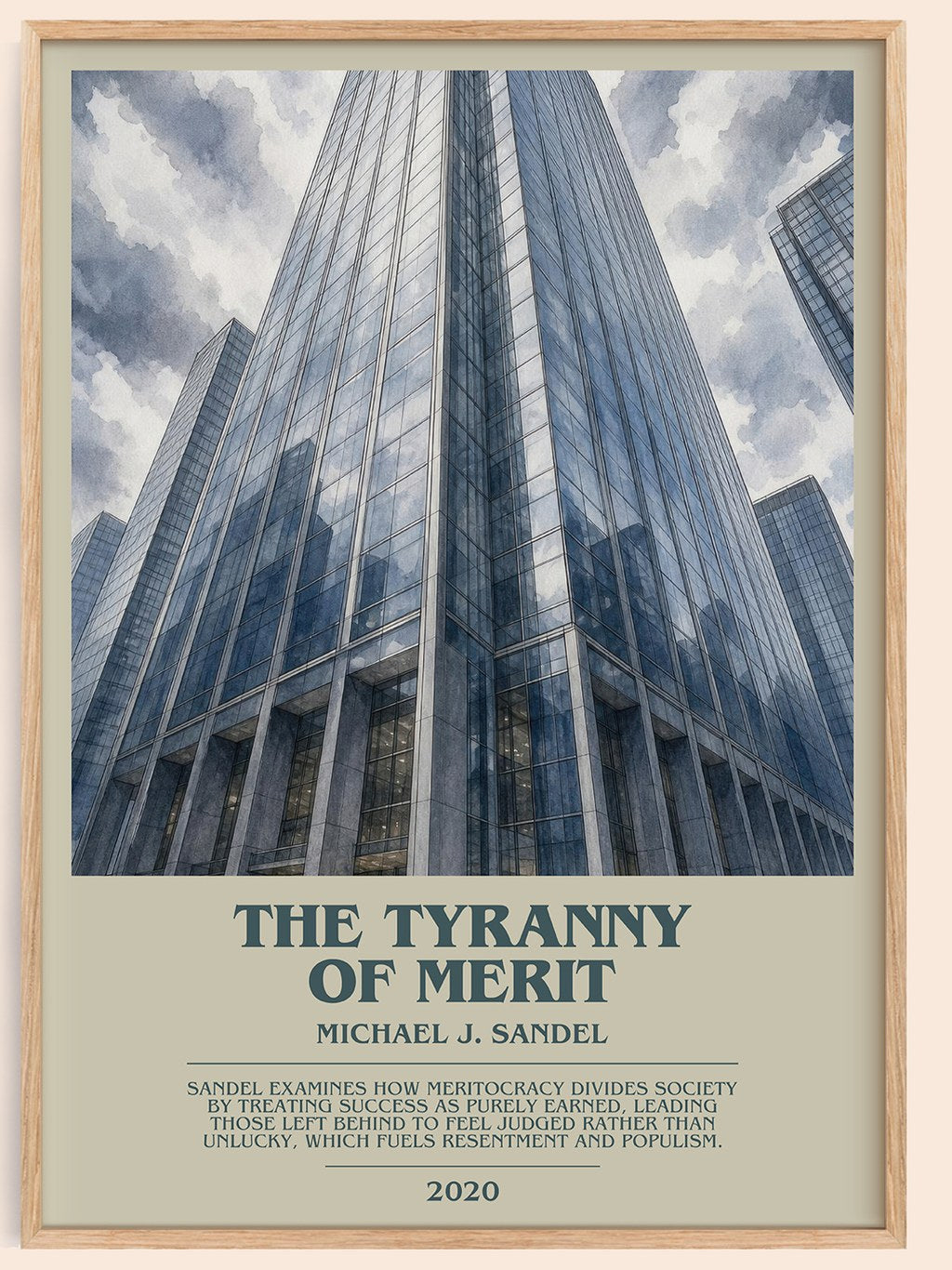 The Tyranny of Merit bookish book poster by Michael J. Sandel – framed literary art print