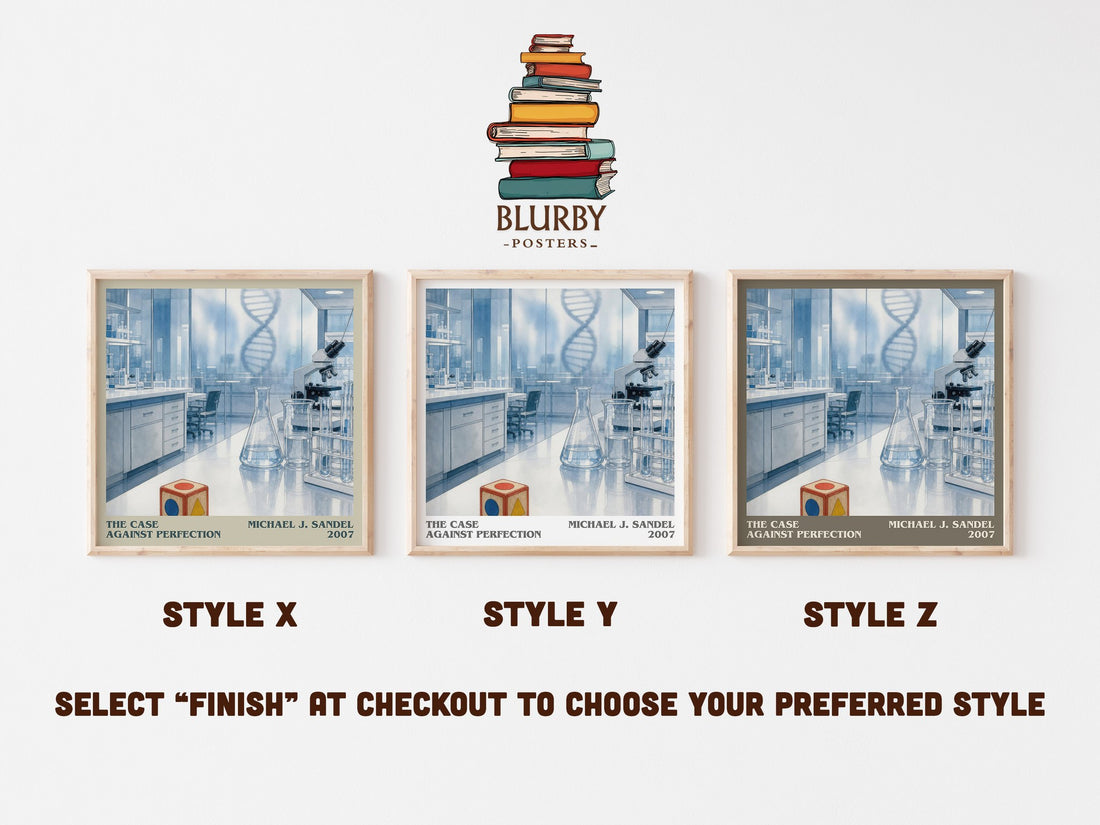 The Case against Perfection literary print in frame leaning in hallway – philosophy wall art (mockup)