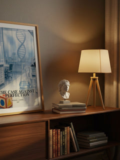The Case against Perfection watercolour print on bookshelf – Michael J. Sandel fan gift