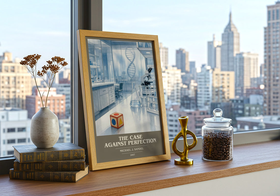 The Case against Perfection book cover print framed by window – literary home decor
