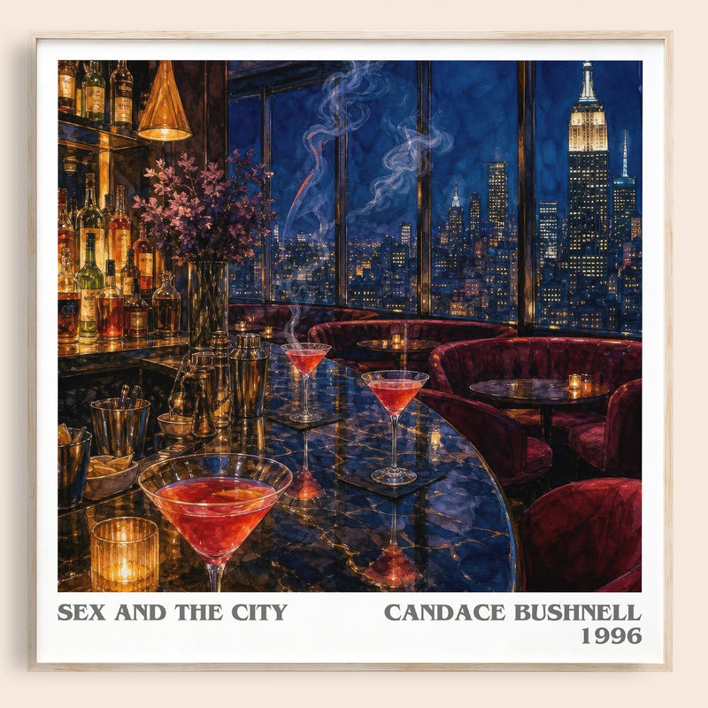 Sex and the City literary book poster by Candace Bushnell – framed literary art print