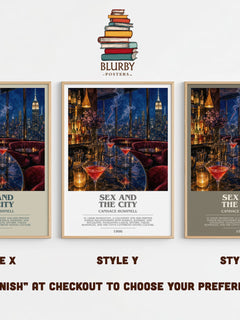 Sex and the City bookish print in frame leaning in hallway – contemporary fiction wall art
