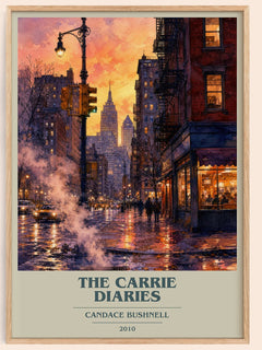 The Carrie diaries book cover book poster by Candace Bushnell – framed literary art print
