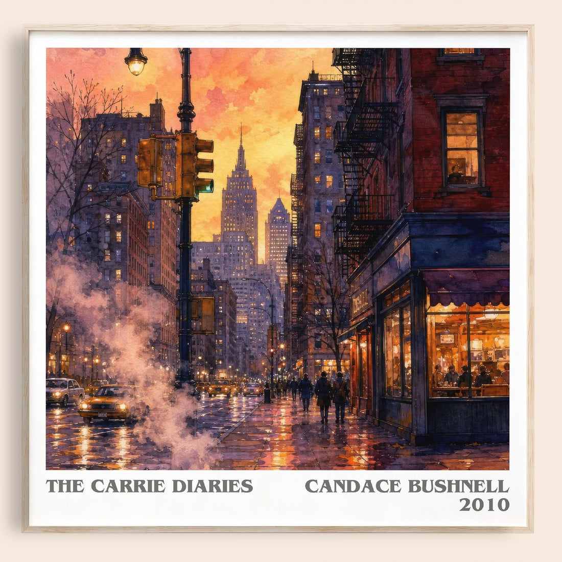 The Carrie diaries literary book poster by Candace Bushnell – framed literary art print
