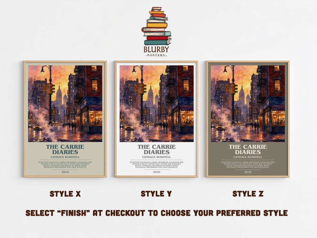 The Carrie diaries bookish print in frame leaning in hallway – young adult wall art (mockup)