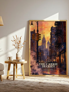 The Carrie diaries watercolour print in frame leaning in hallway – young adult wall art