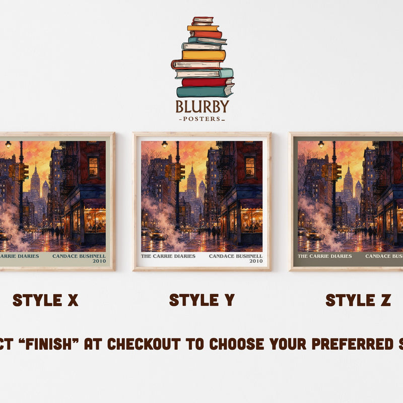 The Carrie diaries literary print in frame leaning in hallway – young adult wall art