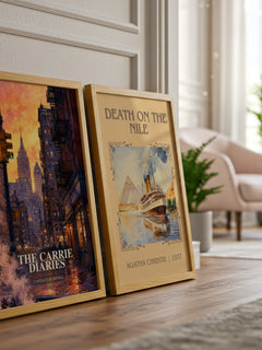 The Carrie diaries watercolour print framed by window – literary home decor