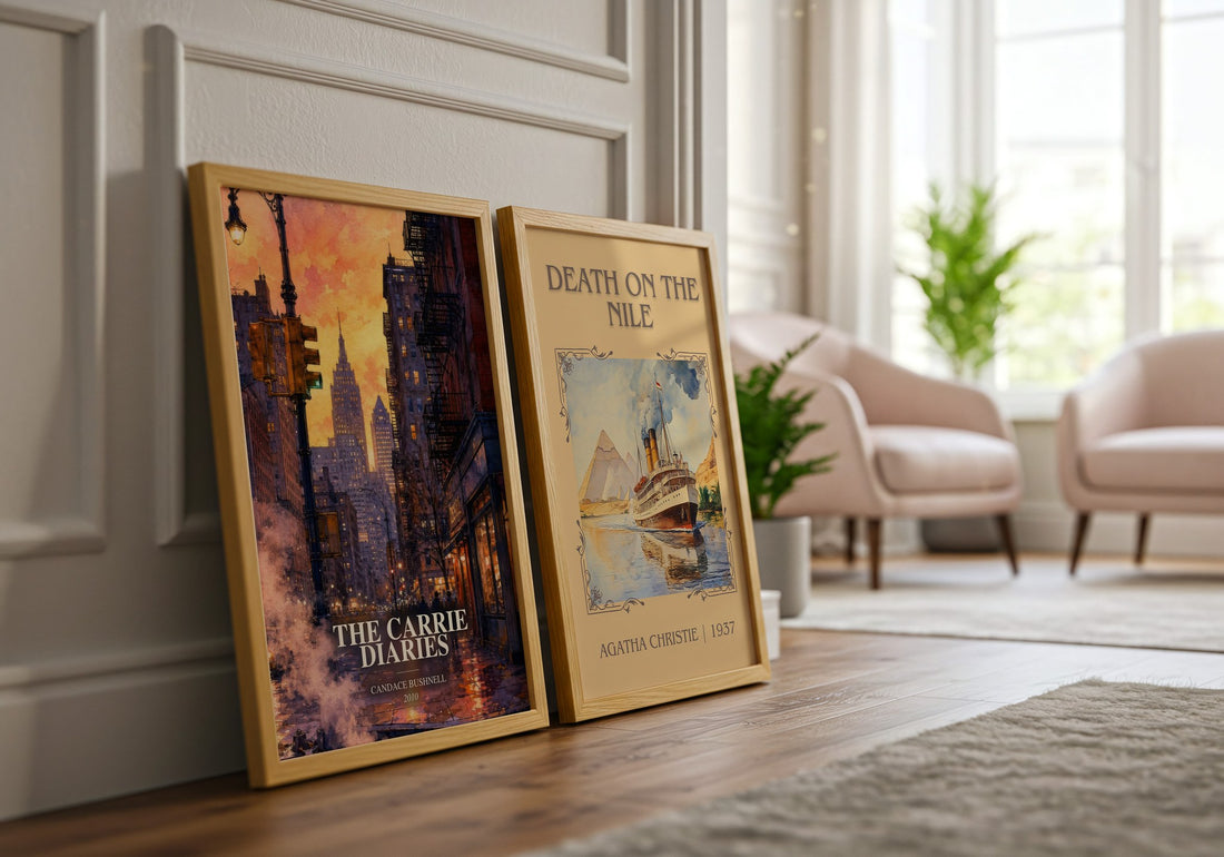 The Carrie diaries watercolour print framed by window – literary home decor