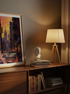 The Carrie diaries watercolour print on bookshelf – Candace Bushnell fan gift