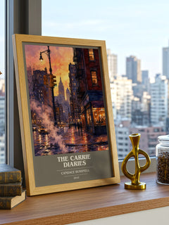 The Carrie diaries book cover print framed by window – literary home decor