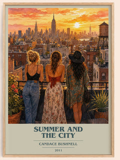 Summer and the city book cover book poster by Candace Bushnell – framed literary art print