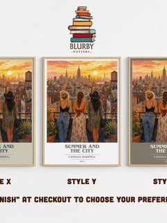 Summer and the city book cover print in frame leaning in hallway – young adult wall art