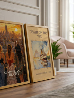 Summer and the city watercolour print framed by window – literary home decor