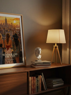 Summer and the city watercolour print on bookshelf – Candace Bushnell fan gift