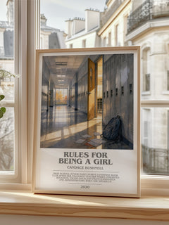 Rules for Being a Girl bookish poster colour and style options – Candace Bushnell book art