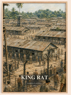 King Rat watercolour book poster by James Clavell – framed literary art print