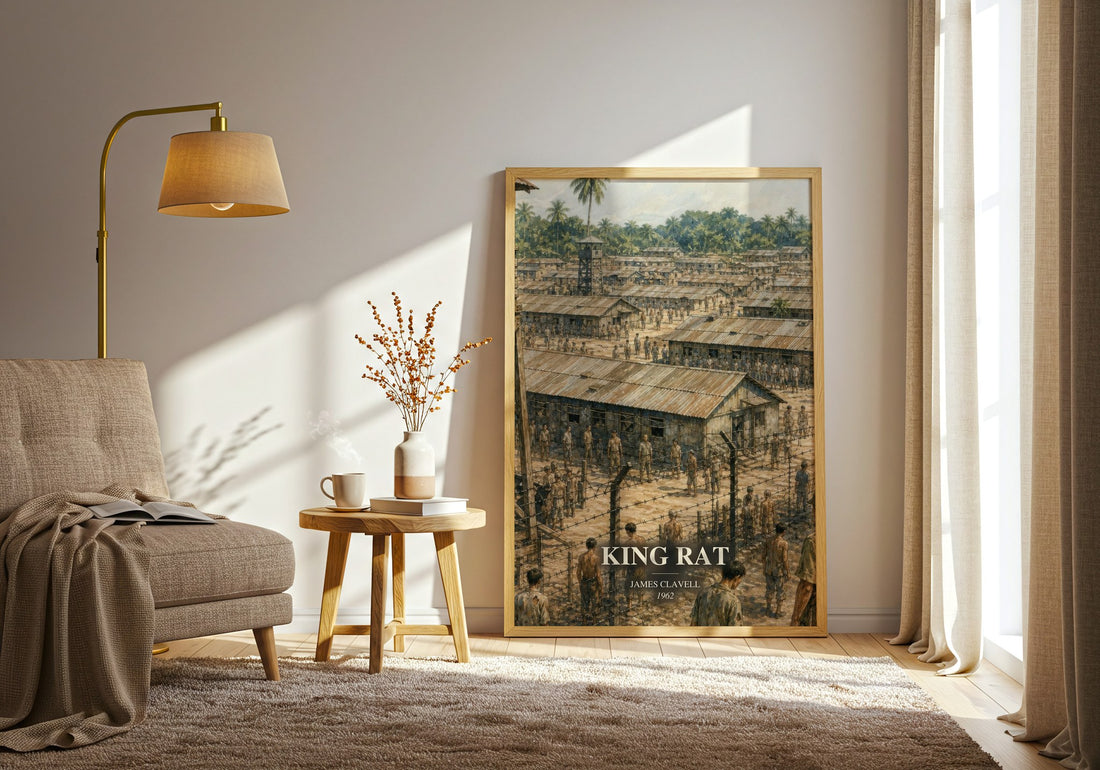 King Rat watercolour print in frame leaning in hallway – historical fiction wall art
