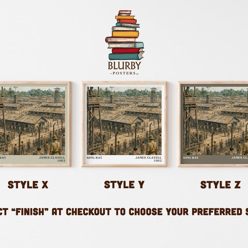 King Rat literary print in frame leaning in hallway – historical fiction wall art