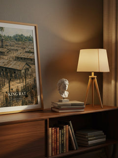 King Rat watercolour print on bookshelf – James Clavell fan gift