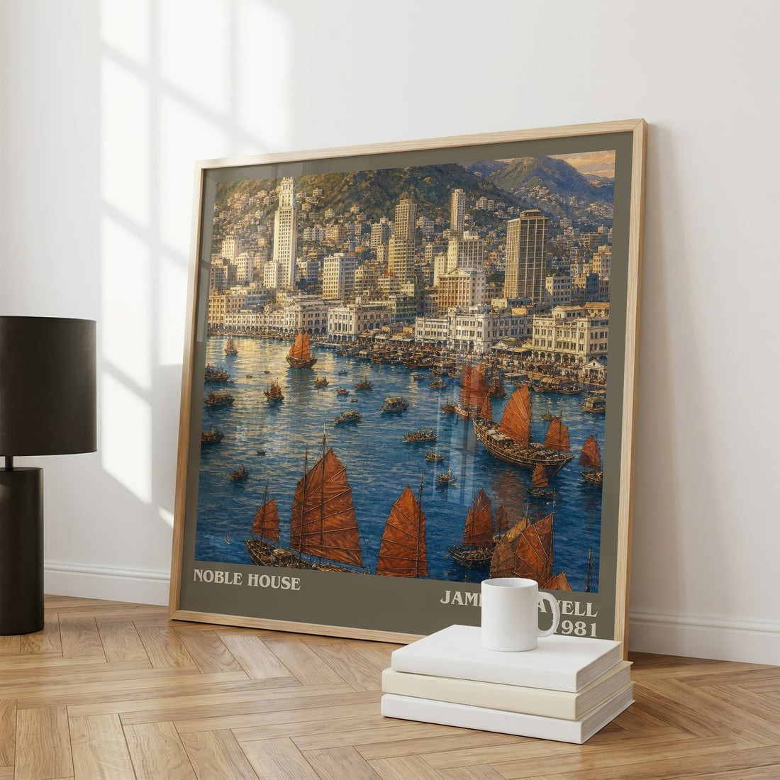 Noble House literary print framed by window – literary home decor