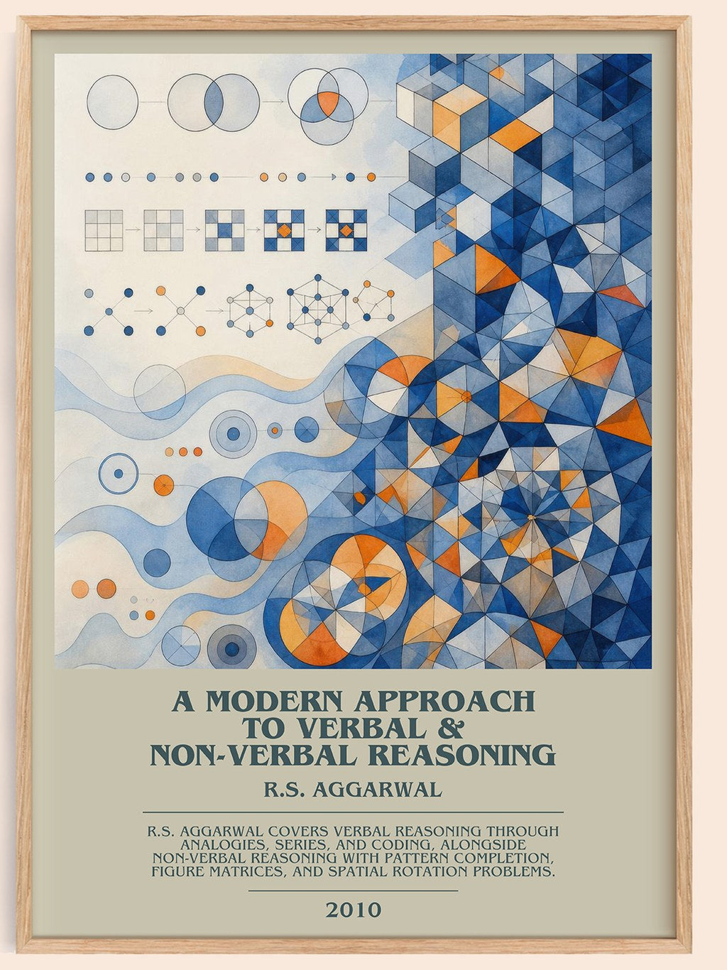 A Modern Approach to Verbal & Non-Verbal Reasoning bookish book poster by R.S. Aggarwal – framed literary art print