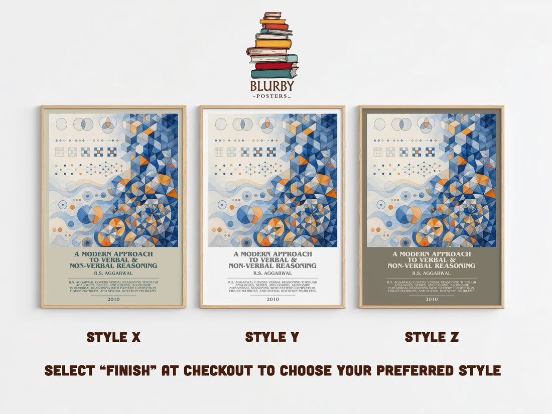 A Modern Approach to Verbal & Non-Verbal Reasoning bookish print in frame leaning in hallway – __new__:educational wall art (mockup)