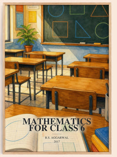 Mathematics For Class 6 watercolour book poster by R.S. Aggarwal – framed literary art print