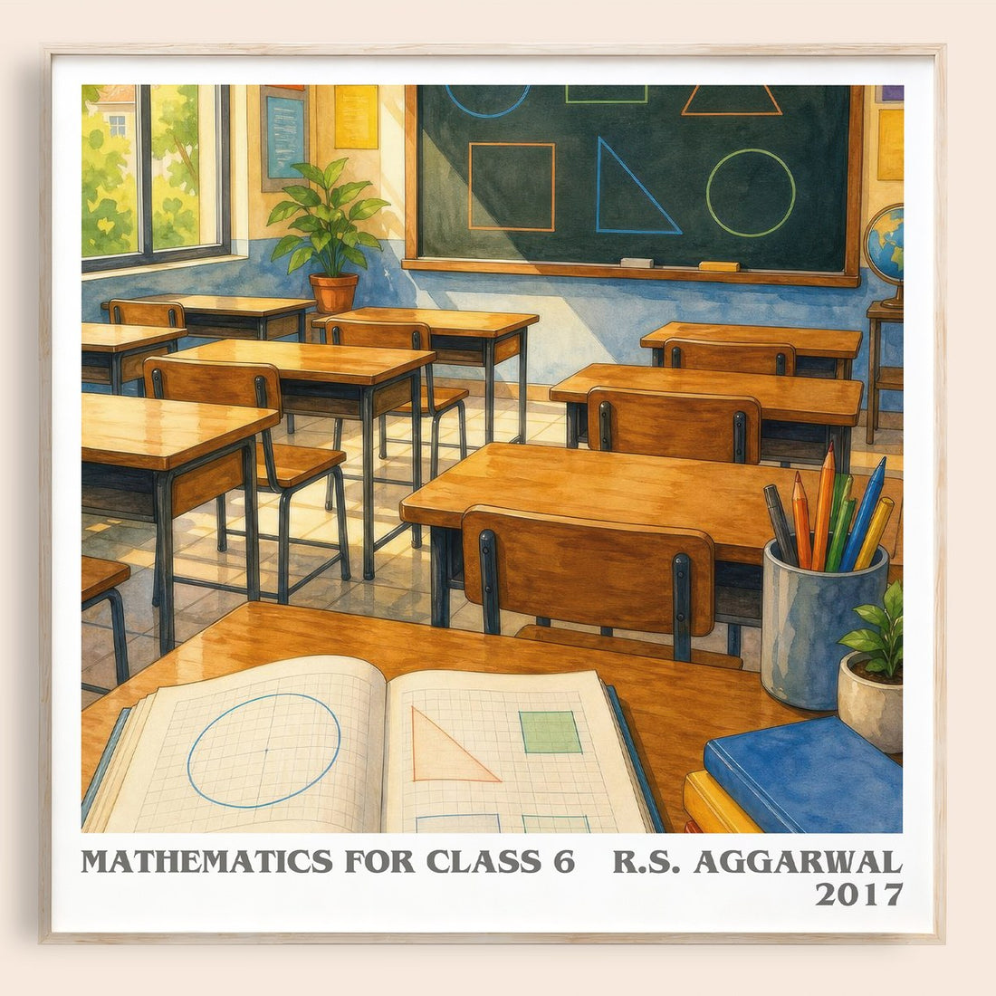 Mathematics For Class 6 literary book poster by R.S. Aggarwal – framed literary art print