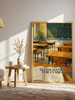 Mathematics For Class 6 watercolour print in frame leaning in hallway – non fiction wall art