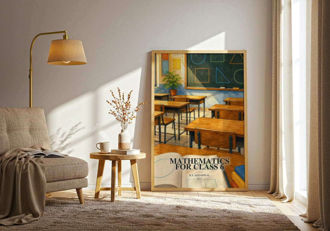 Mathematics For Class 6 watercolour print in frame leaning in hallway – non fiction wall art