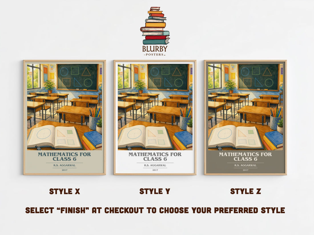 Mathematics For Class 6 book cover print in frame leaning in hallway – non fiction wall art (mockup)