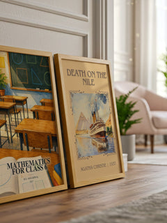 Mathematics For Class 6 watercolour print framed by window – literary home decor