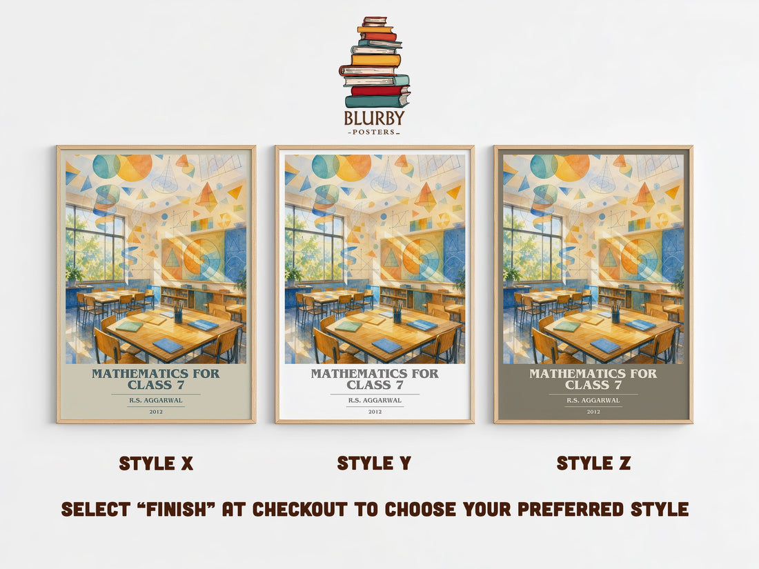 Mathematics For Class 7 book cover print in frame leaning in hallway – non fiction wall art (mockup)