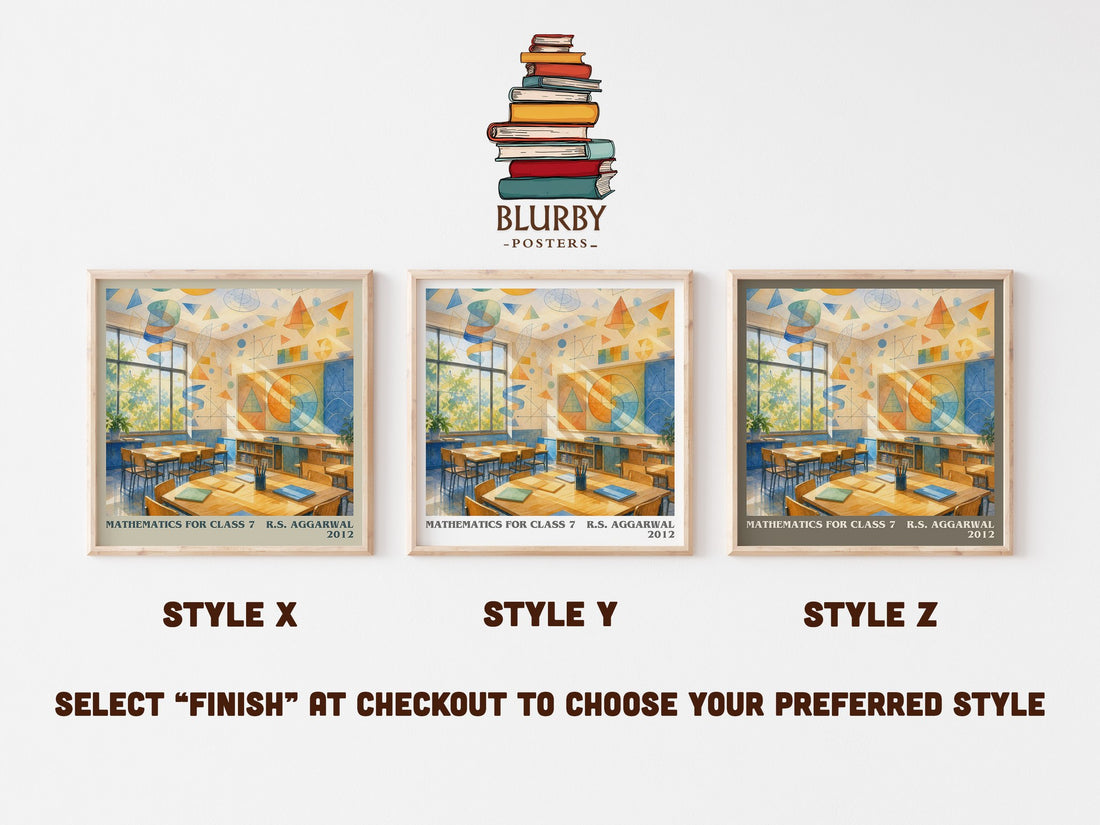 Mathematics For Class 7 literary print in frame leaning in hallway – non fiction wall art (mockup)