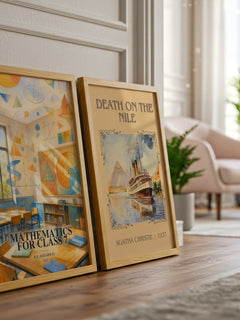Mathematics For Class 7 watercolour print framed by window – literary home decor